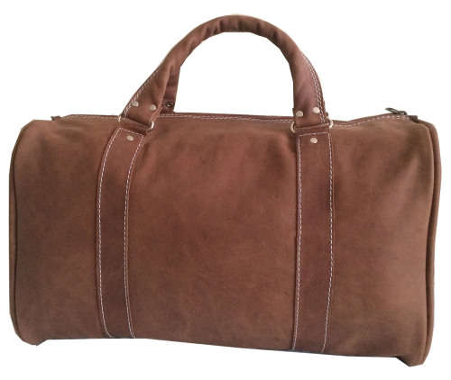 100% Genuine Leather High Quality Handcrafted Duffel, Travel, Gym Bag - Unisex - Dark Brown Colour
