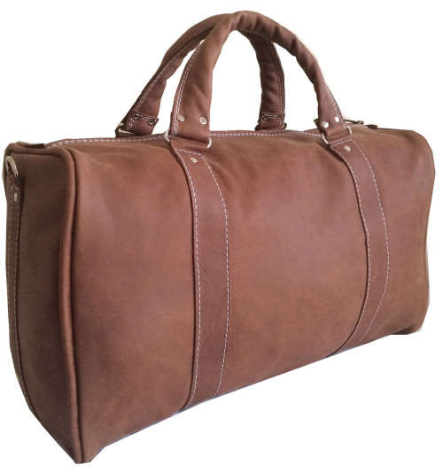 100% Genuine Leather High Quality Handcrafted Duffel, Travel, Gym Bag - Unisex - Dark Brown Colour
