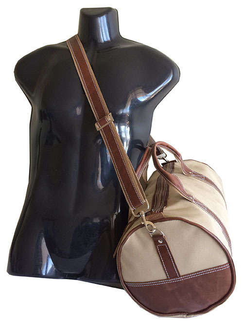 Stylish Canvas Leather Traveling, Luggage,Sports Shoulder Duffel Weekend Gym Handcrafted Bag