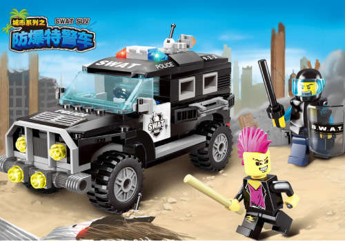 Building Block Assembly SWAT SUV Police Car Vehicle Cars Toys ,190 parts