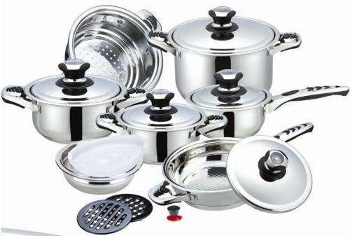 19Pc Teiliges Stainless Steel Cookware Set Made In Germany Saupcepan Casserole Frypan Cooking Pots