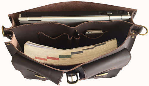 Genuine Leather Briefcase,Handbag Fits 15,6 Inch Laptop, Apple, iPad, Mac book, Computer & Tablet