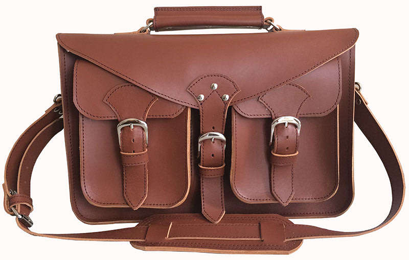 Genuine Leather Briefcase,Handbag Fits up to 14 Inch Laptop, Apple, iPad, Macbook, Computer & Tablet