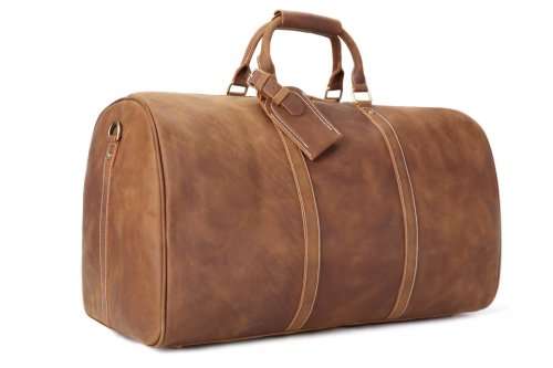 Handmade Full Grain Leather Duffle Bag / Travel Bag / Luggage / Sport Bag / Weekend Bag - Dark Brown