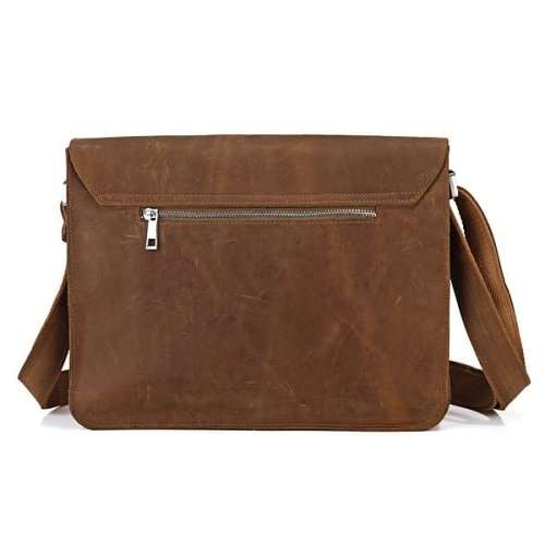 Full Grain Leather Shoulder Messenger Bag, Cross body, Handbag 14 Inch Laptop, Apple, iPad, Macbook