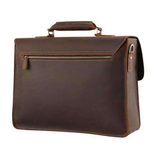 15Inch Full Grain Leather Briefcase, Messenger Bag, Fits  Macbook, Laptop, Apple & smartphones