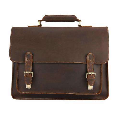 15Inch Full Grain Leather Briefcase, Messenger Bag, Fits  Macbook, Laptop, Apple & smartphones