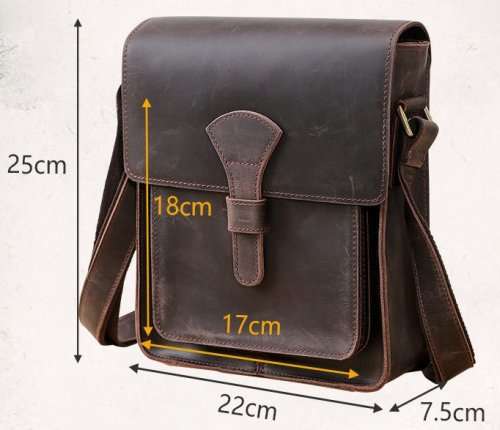 Real Leather Unisex Handmade Shoulder Messenger Bag,Cross body, Handbag fits iPhone, Tablet, Apple