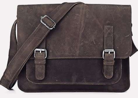 Full Grain Messenger Bag 14 Inch Laptop, Computer, Apple, iPad, Macbook,iPhone - Dark Brown Colour
