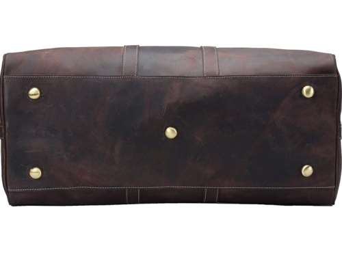 15" Full Grain Leather  Laptop Duffel Bag  | Travel | Luggage | Gym | Weekender | Dark Brown Color