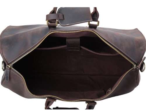 15" Full Grain Leather  Laptop Duffel Bag  | Travel | Luggage | Gym | Weekender | Dark Brown Color