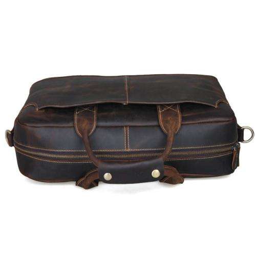 15 Inch Full Grain Leather Briefcase, Messenger Bag, Fits Mac book, Laptop, iPad, Mobile Phone