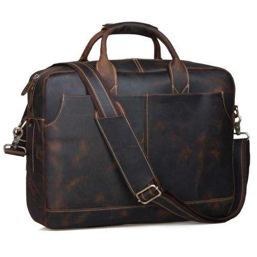 15 Inch Full Grain Leather Briefcase, Messenger Bag, Fits Mac book, Laptop, iPad, Mobile Phone
