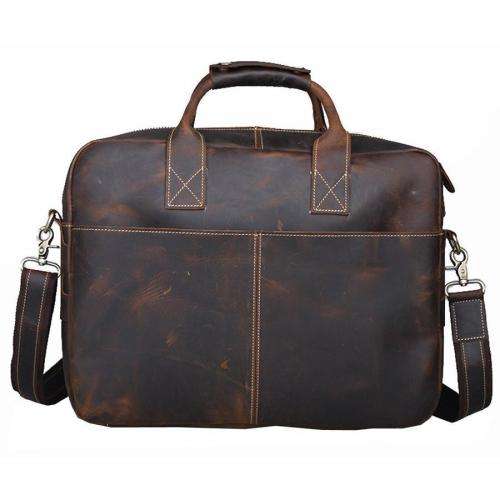 15 Inch Full Grain Leather Briefcase, Messenger Bag, Fits Mac book, Laptop, iPad, Mobile Phone