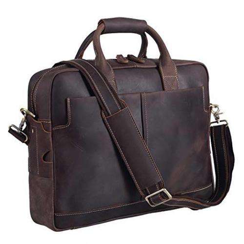 15Inch Full Grain Leather Briefcase, Messenger Bag, Macbook, Laptop, Computer, Apple, iPad, iPhone