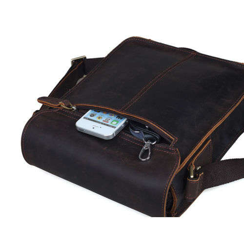 Real Leather Unisex Handmade Shoulder Messenger Bag, Handbag fits iPhone, Tablet, iPad, Samsung