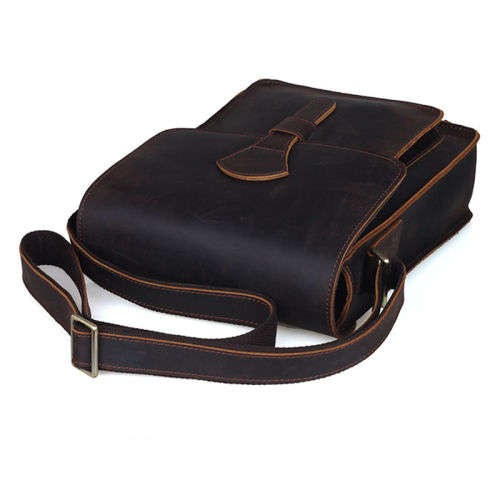 Real Leather Unisex Handmade Shoulder Messenger Bag, Handbag fits iPhone, Tablet, iPad, Samsung