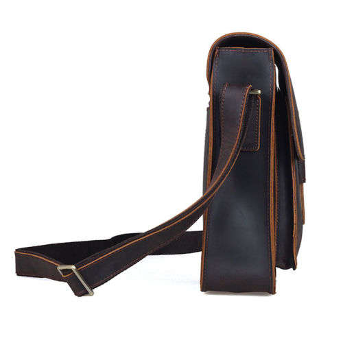 Real Leather Unisex Handmade Shoulder Messenger Bag, Handbag fits iPhone, Tablet, iPad, Samsung