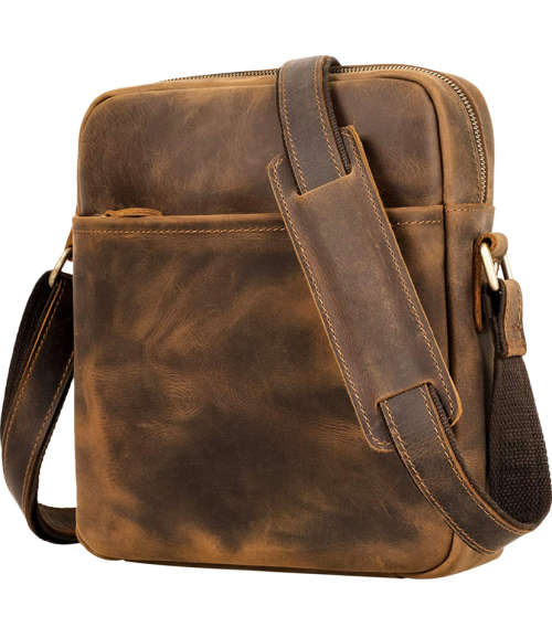 Full Grain Leather All In One Messenger Bag - Fits A4 Books and Most Tablets and iPads