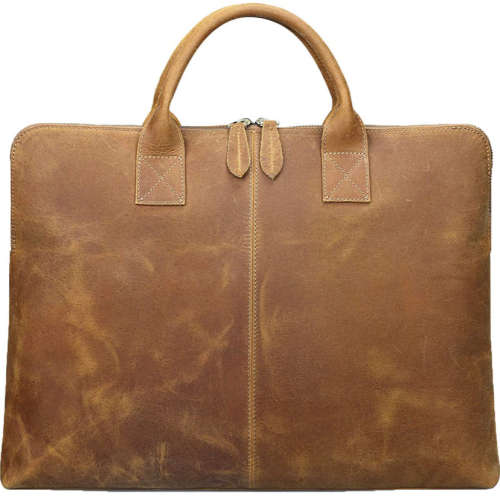 15 Inch Full Grain Leather Briefcase, Messenger Bag, Fits Mac book, Laptop, iPad, Mobile Phone