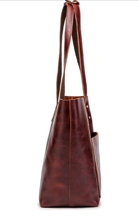 Full Grain Leather Classic Tote Handbag, Shoulder Bag - Toffee Colour Available