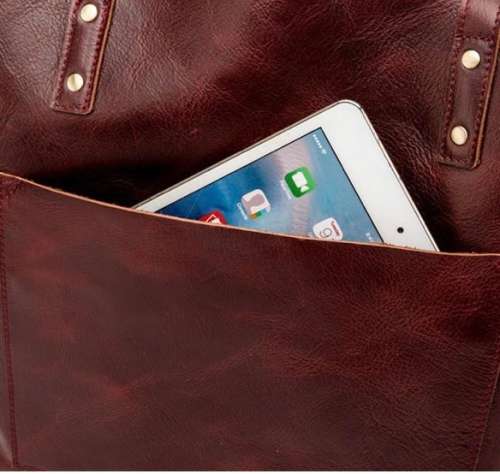 Full Grain Leather Classic Tote Handbag, Shoulder Bag - Toffee Colour Available