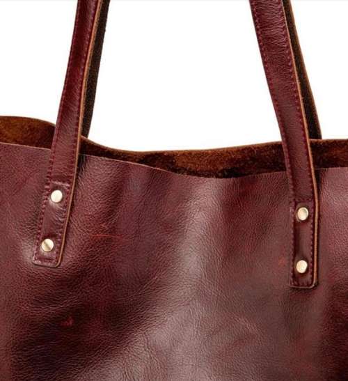 Full Grain Leather Classic Tote Handbag, Shoulder Bag - Toffee Colour Available