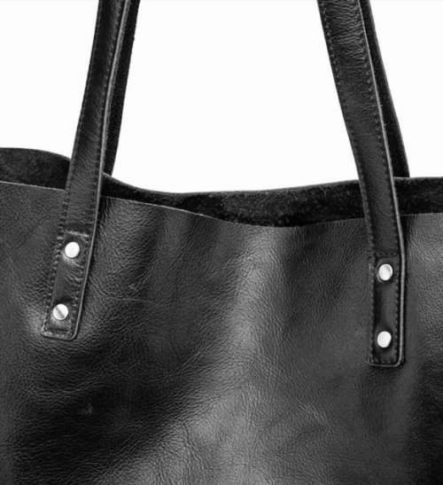 Full Grain Leather Classic Tote Handbag, Shoulder Bag - Black Colour Available