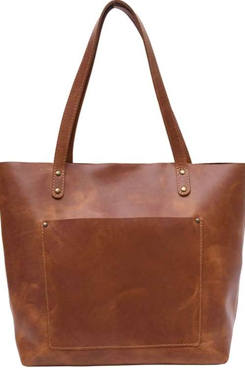 Full Grain Leather Classic Tote Handbag - Add R650 to Upgrade Tote to carry 14 Inch Laptop