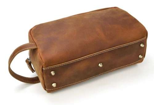 Stylish Full Grain Leather Accessory Bag | Toiletry Bag  -  keeping those must-have items organized