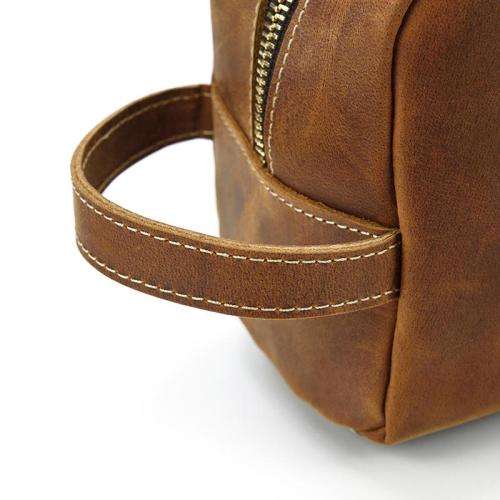 Stylish Full Grain Leather Accessory Bag | Toiletry Bag  -  keeping those must-have items organized