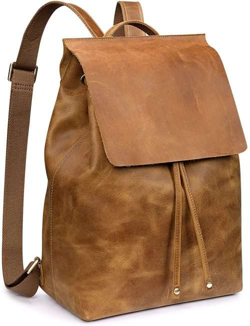 Full Grain Leather Backpack, Handbag, Laptop Bag -  Toffee Colour