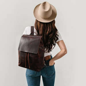 Full Grain Leather Backpack, Handbag, Laptop Bag -  Colour Available - Brown