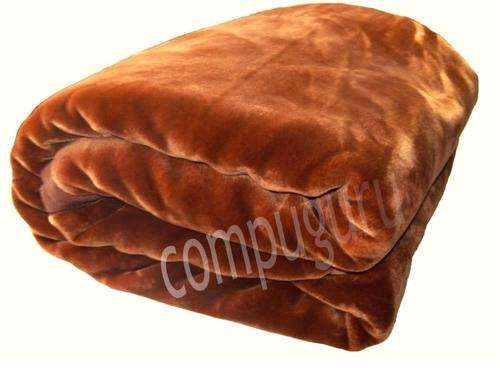 Quality Mink Winter Blanket - 3 Ply 6KG -Queen Size- Brown, Purple & Blue