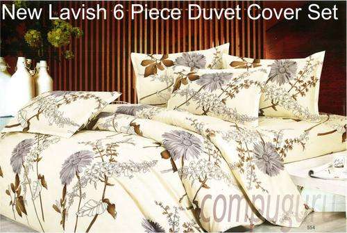 New Lavish 6 Piece Luxury Super Soft Queen Size Duvet Set