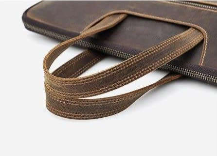 15 Inch Full Grain Leather Slim Portfolio, Fits Mac book, Laptop, iPad, Mobile Phone