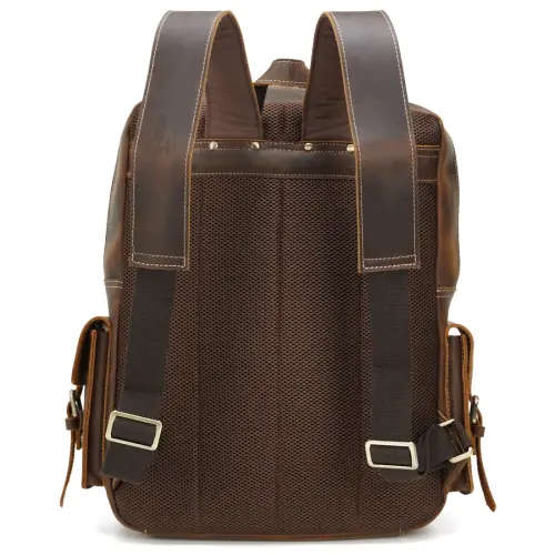 15.6 Inch Backpack Computer Bag - Full Grain Leather Travel  Daypack  Satchel, Laptop Bag
