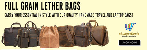 15 Inch Full Grain Leather Briefcase, Messenger Bag, Fits Mac book, Laptop, iPad - Caramel Color