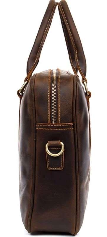15 Inch Full Grain Leather Briefcase, Messenger Bag, Fits Mac book, Laptop