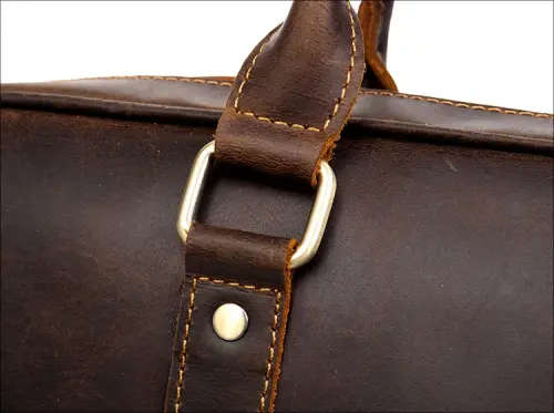 15 Inch Full Grain Leather Briefcase, Messenger Bag, Fits Mac book, Laptop