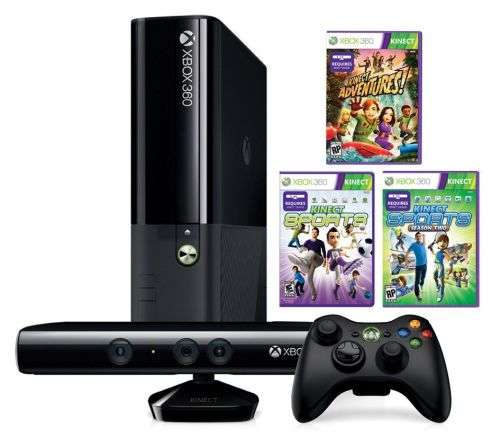 Microsoft XBOX 360 250GB Console With Kinect and 3 Games