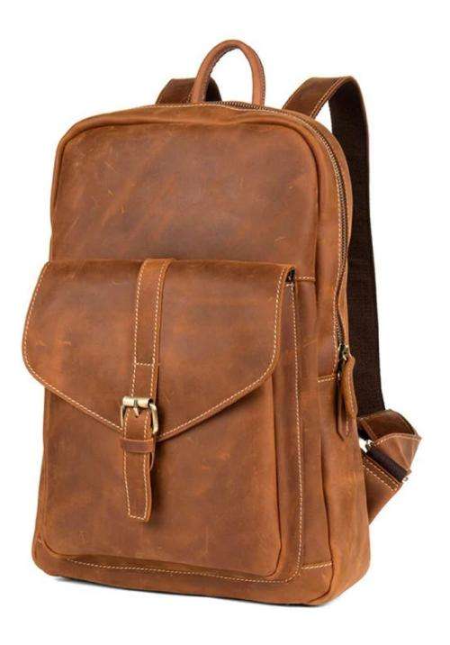 Full Grain Leather Backpack, Handbag, Laptop Bag -  Toffee Colour