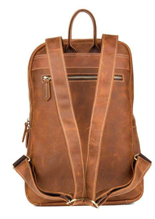 Full Grain Leather Backpack, Handbag, Laptop Bag -  Toffee Colour