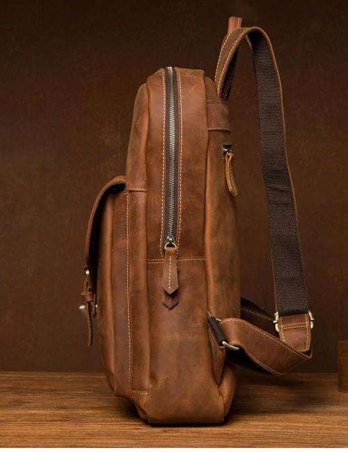 Full Grain Leather Backpack, Handbag, Laptop Bag -  Toffee Colour