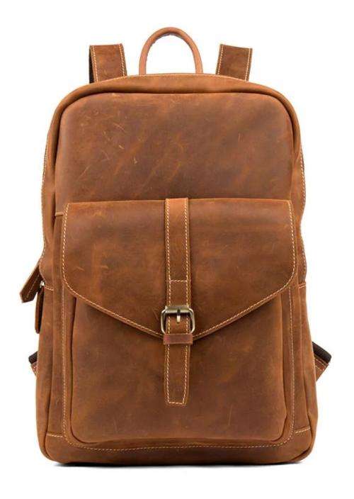 Full Grain Leather Backpack, Handbag, Laptop Bag -  Toffee Colour