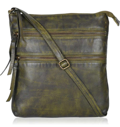 100% Full Grain Leather Cross Body Sling Handbag for Women