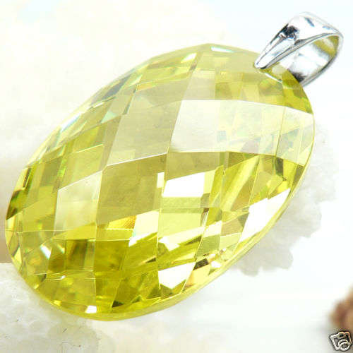 Beauty! Lemon Citrine Pendant with FREE Sterling Silver Chain