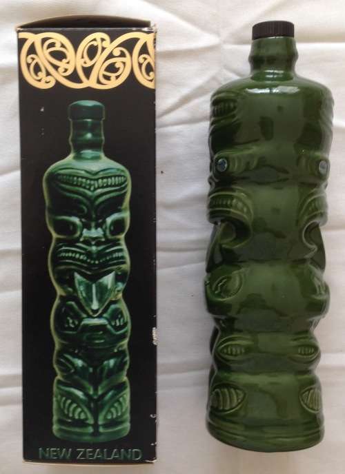 Beautiful Greenstone-inspired Glazed Ceramic  Ti-tokl Liqueur Crock With Paua Eyes