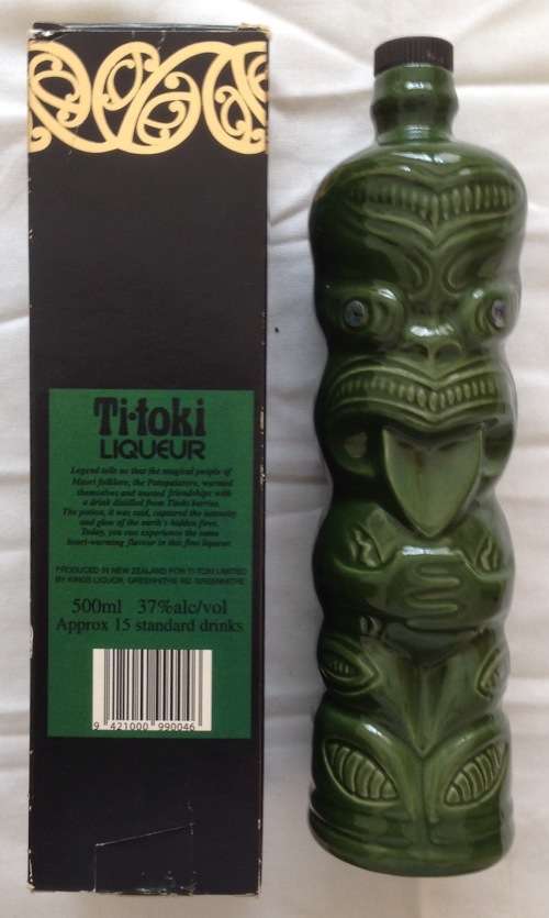 Beautiful Greenstone-inspired Glazed Ceramic  Ti-tokl Liqueur Crock With Paua Eyes