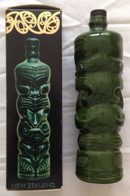 Beautiful Greenstone-inspired Glazed Ceramic  Ti-tokl Liqueur Crock With Paua Eyes